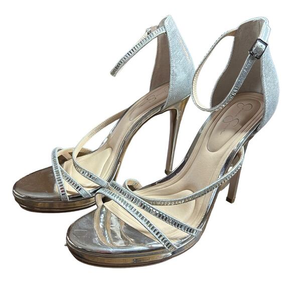 Jessica Simpson Jaeye Dress Sandals Stiletto Heel Rhinestone Straps NEW Size 9.5 - Picture 7 of 11